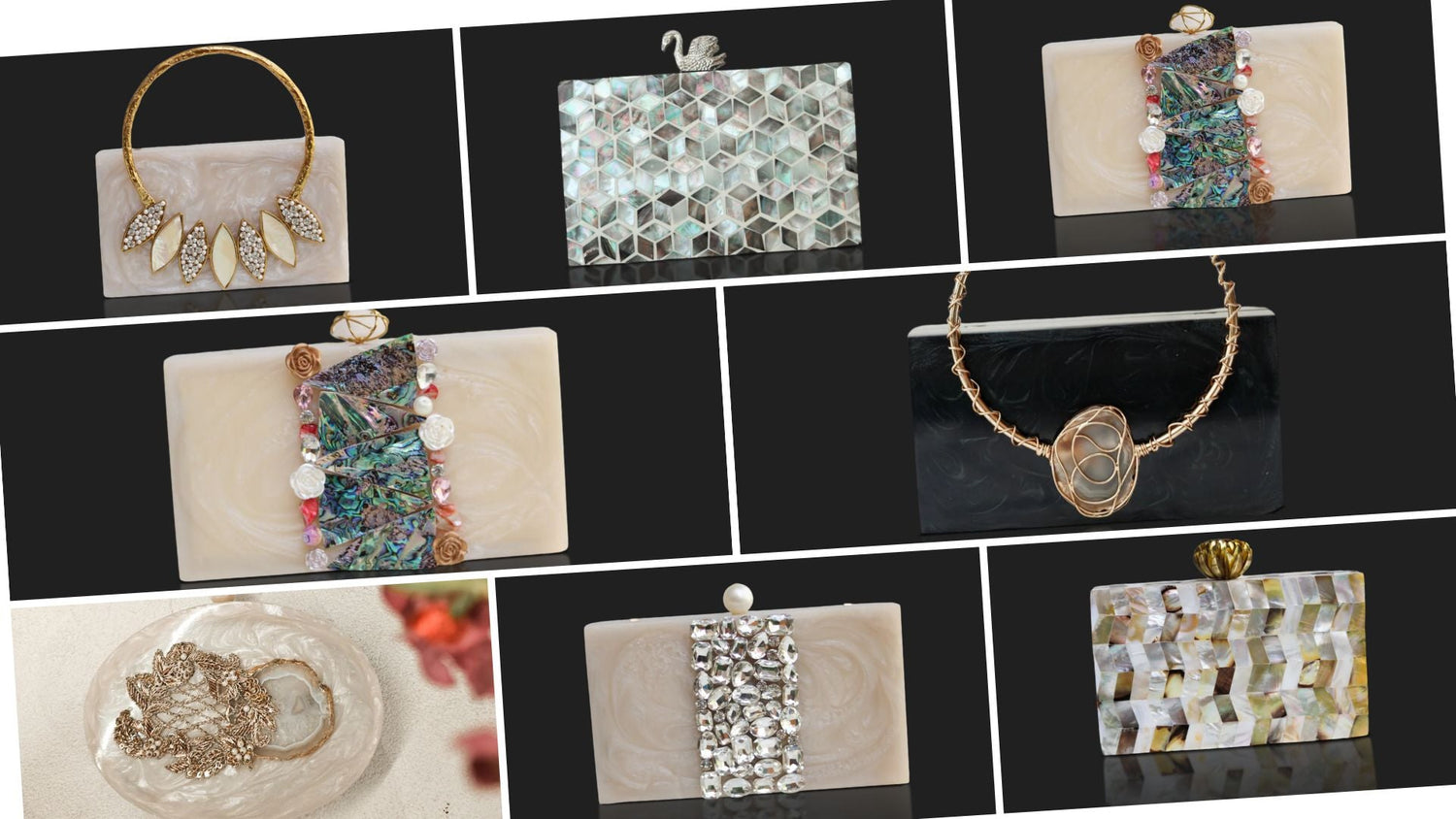luxury handmade resin clutches