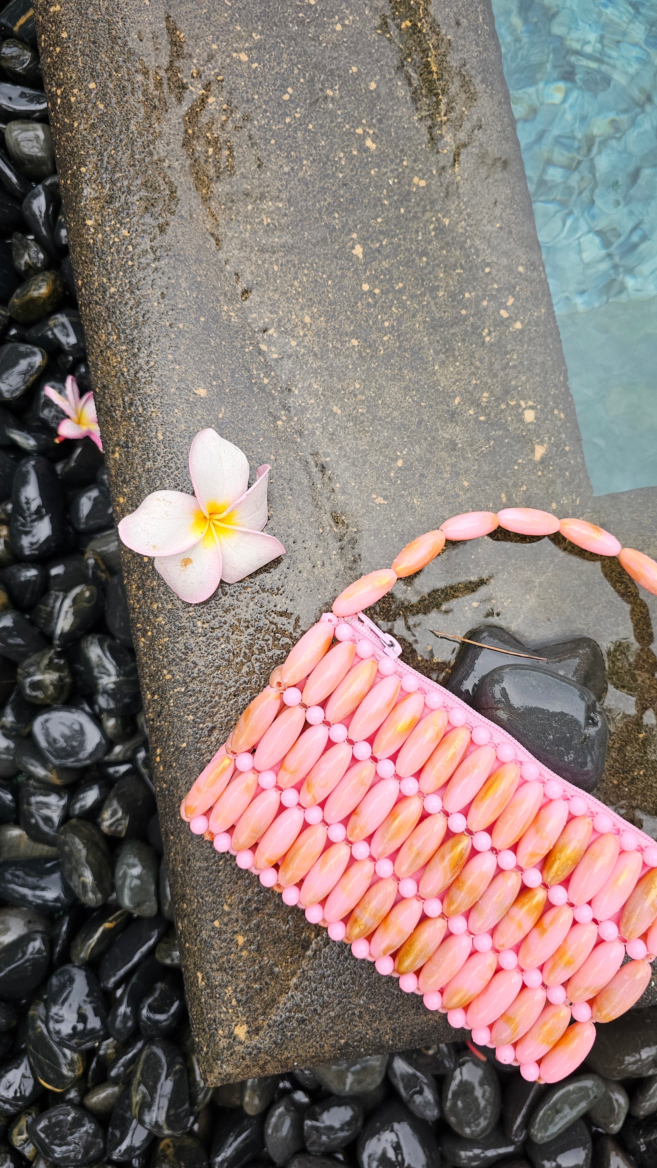 Too Chic Pink Beaded Bag
