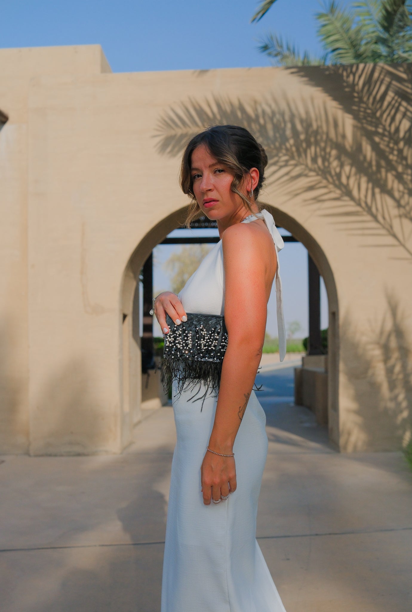 Elegance In The Dark Feather Bag