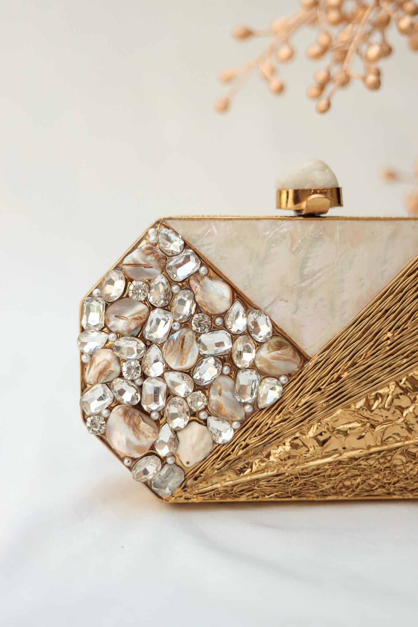 Golden Clutch Purse, Wish me Luck Brass Clutch, Selomenika