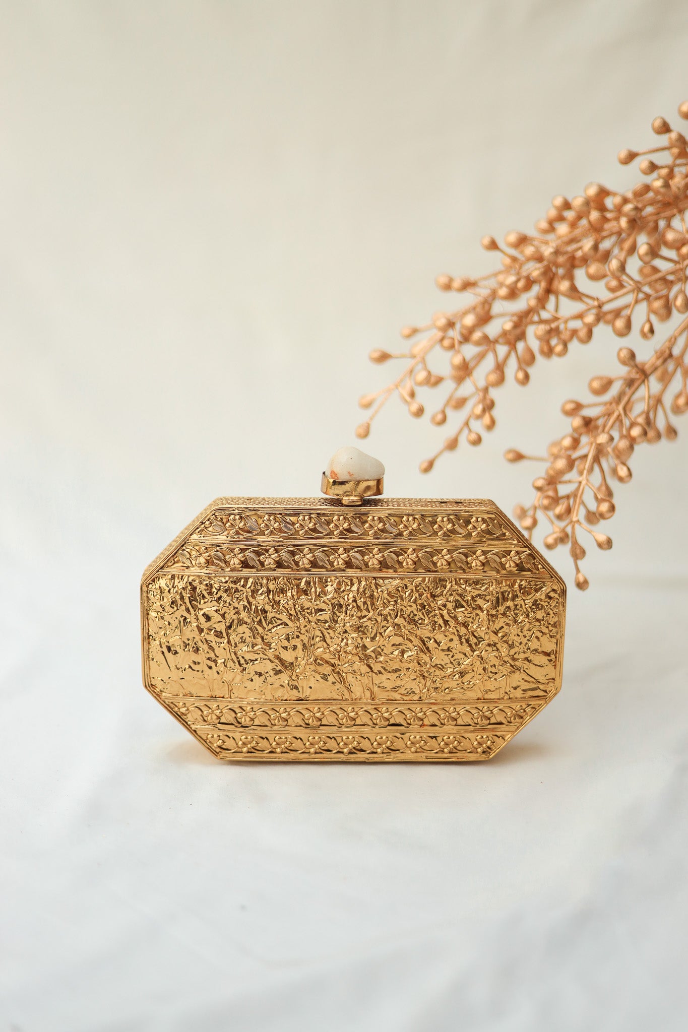 Golden Clutch Purse, Wish me Luck Brass Clutch, Selomenika