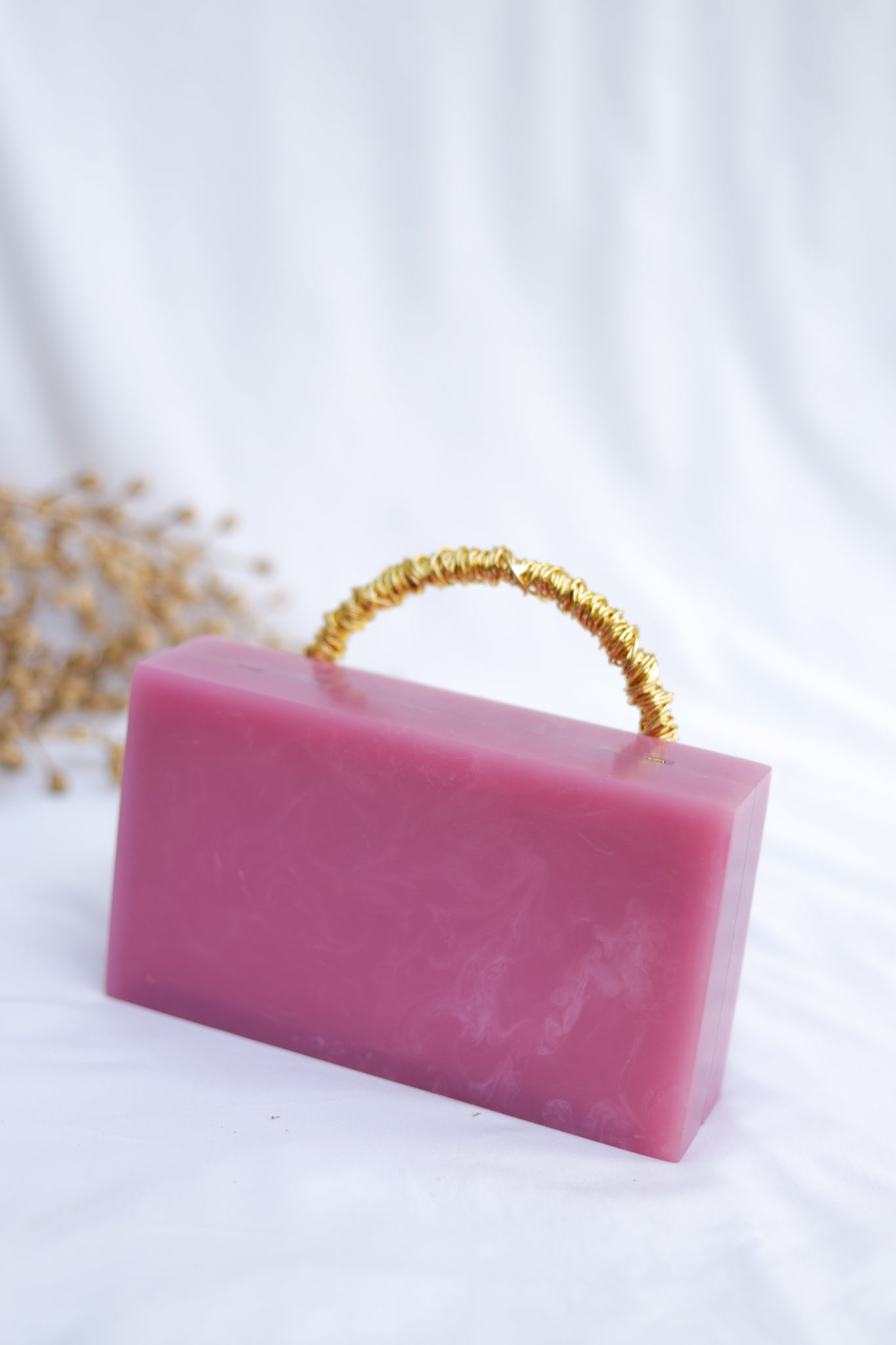 Luxury Evening Bags, Blush Auro Resin Bag, Selomenika