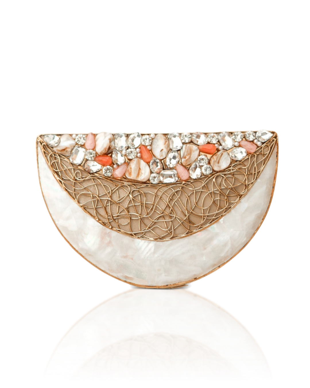 Heartbeat Rhythm Brass Clutch