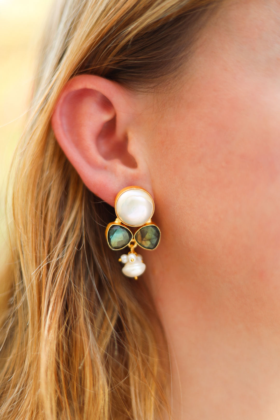 Earring And Necklace Set, Good Mood Pearl Jewelry Set, Selomenika