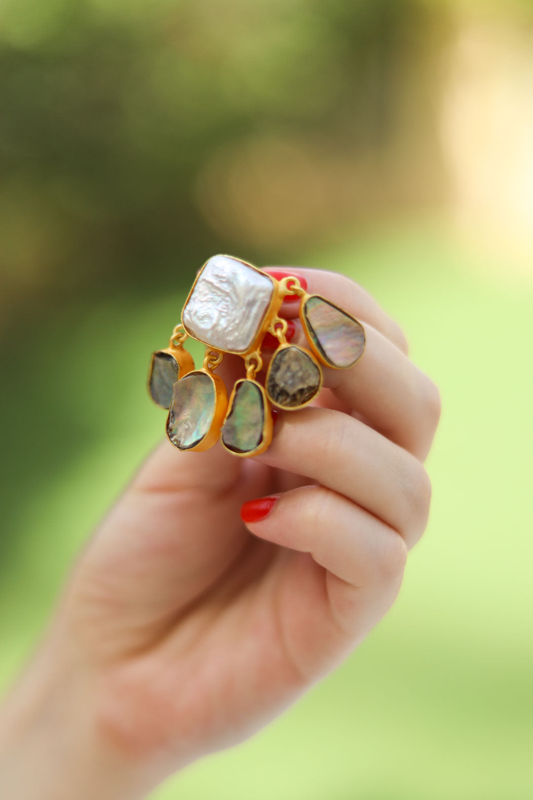 Earrings With Gemstone, Oceanic Elegance Earrings, Selomenika