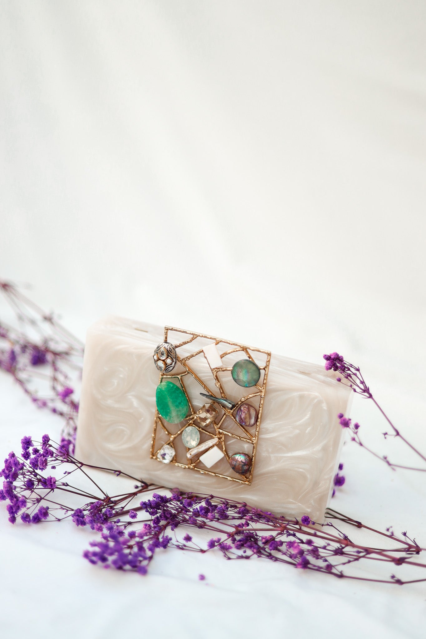 Marble Effect Clutch Bag, Over the Moon Resin Clutch, Selomenika