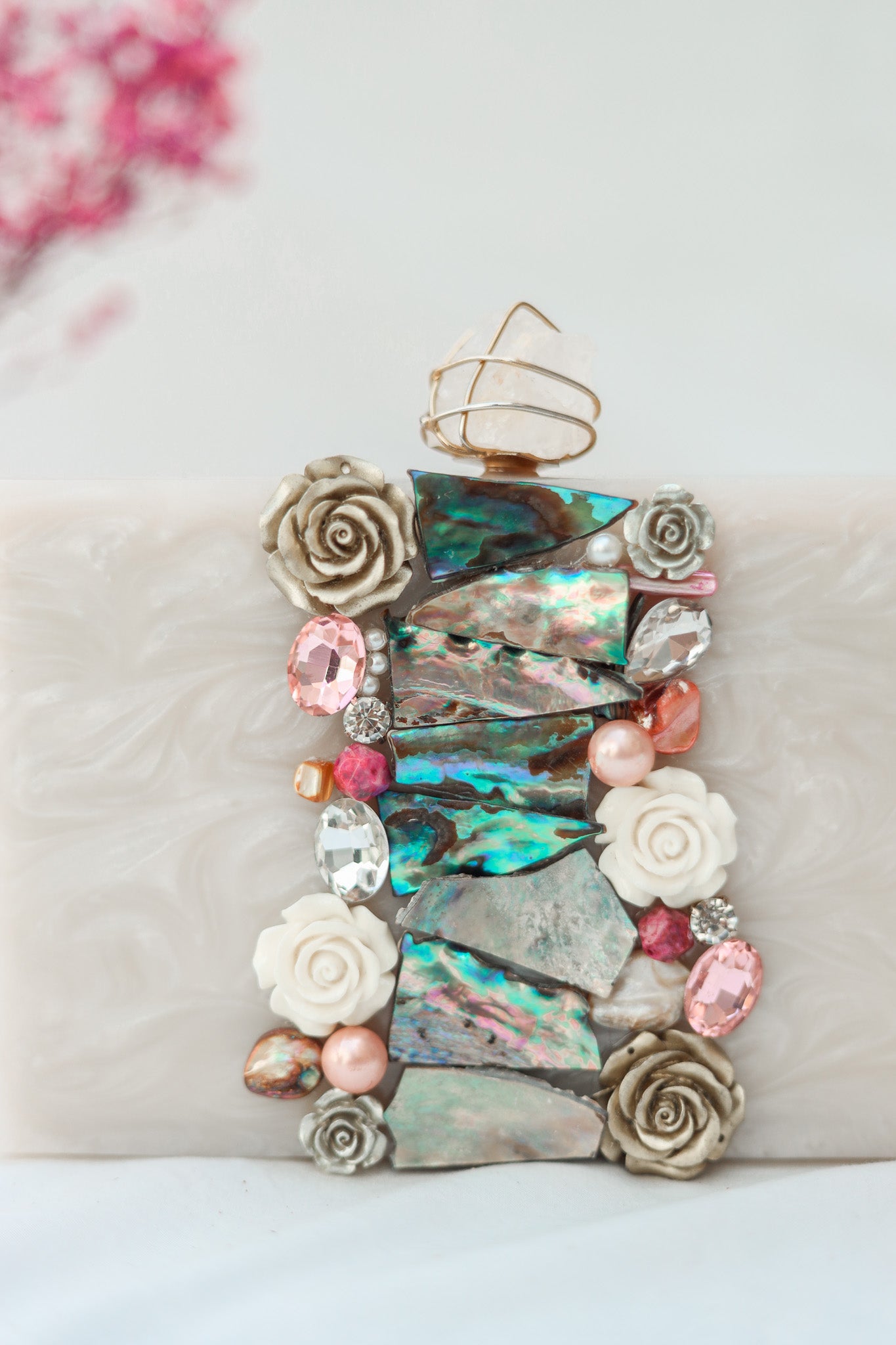 Marble Clutch Bag, Talc Marble Look Resin Clutch, Selomenika