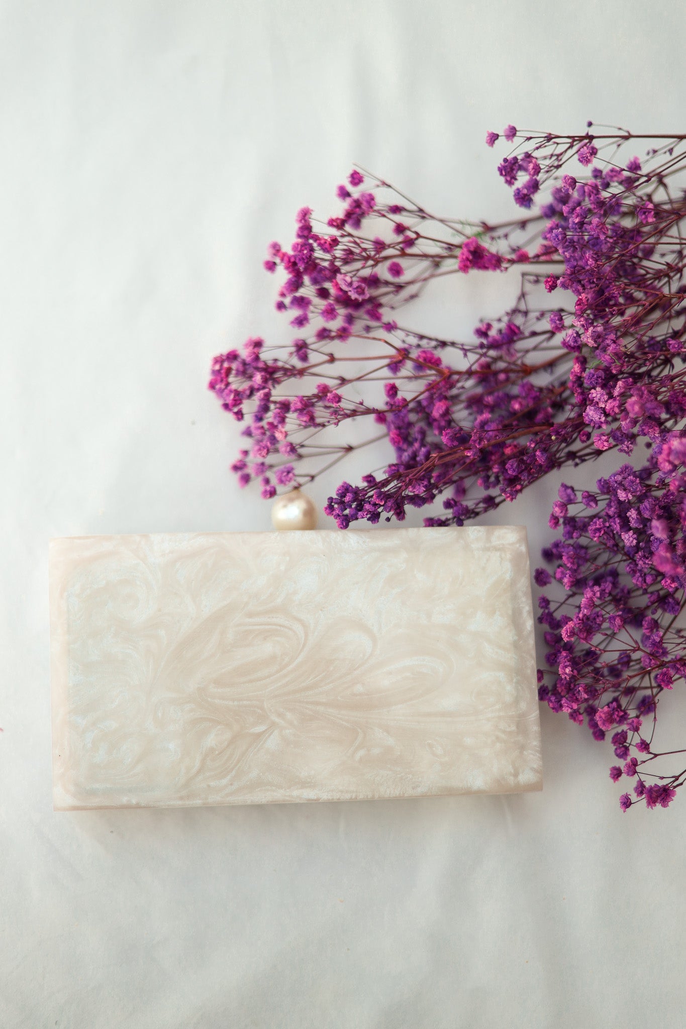 Resin Clutch Bag, Under The Sky Resin bag (white), Selomenika