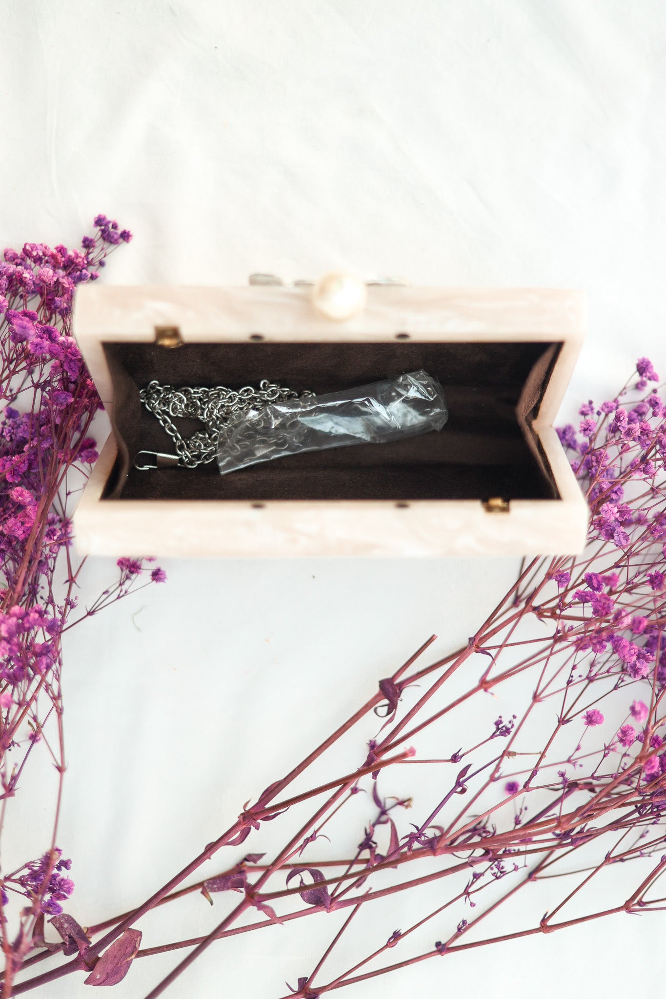 Resin Clutch Bag, Under The Sky Resin bag (white), Selomenika