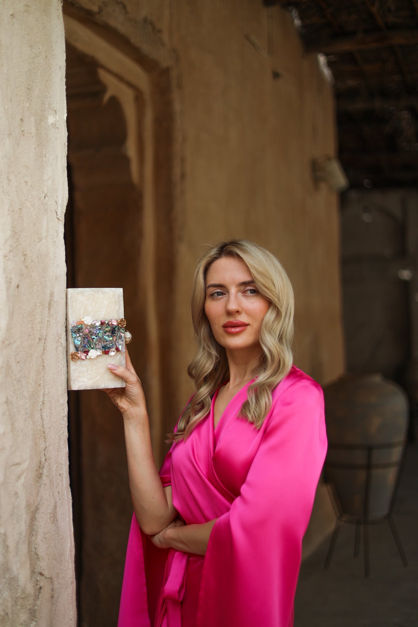 Marble Clutch Bag, Talc Marble Look Resin Clutch, Selomenika