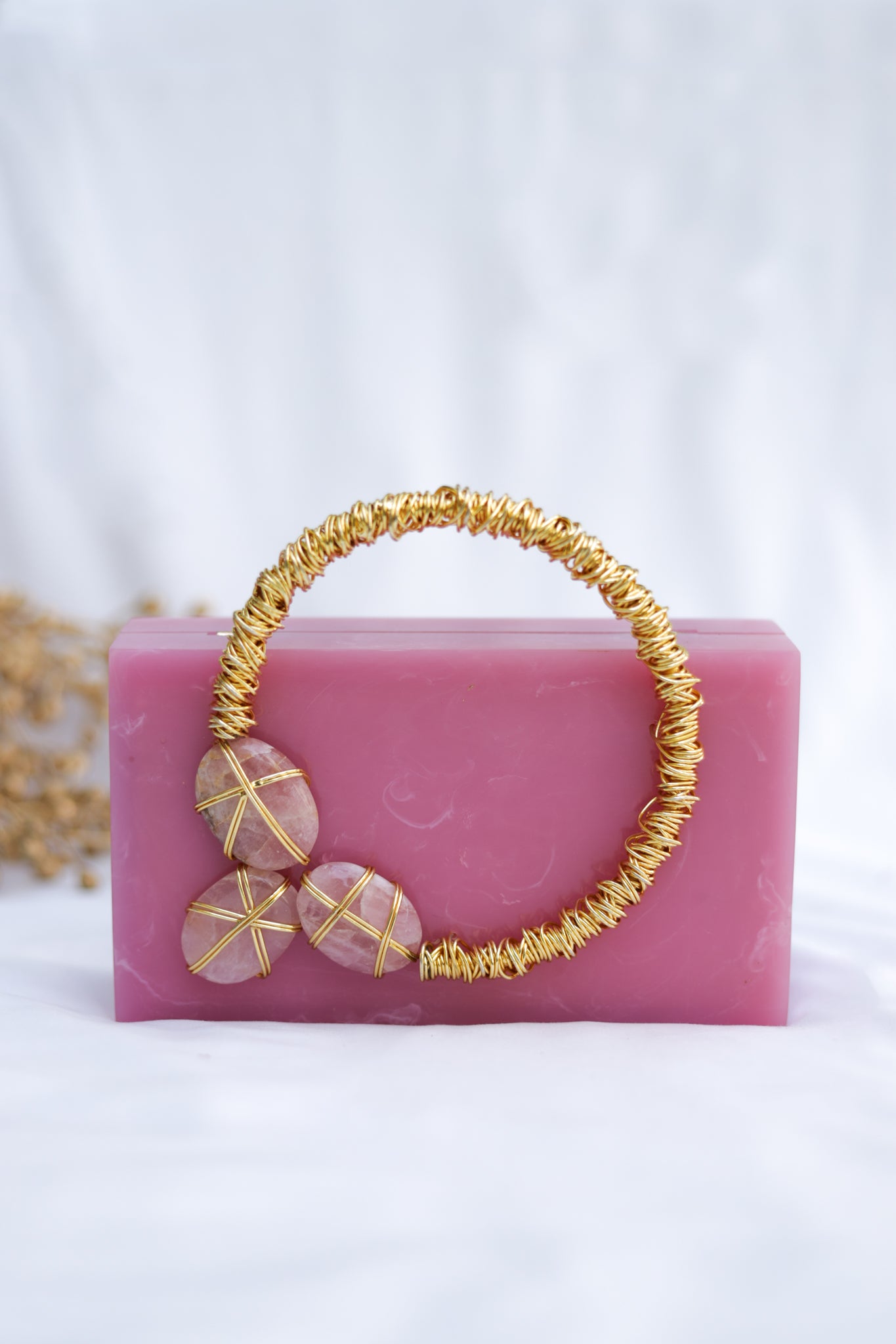 Luxury Evening Bags, Blush Auro Resin Bag, Selomenika