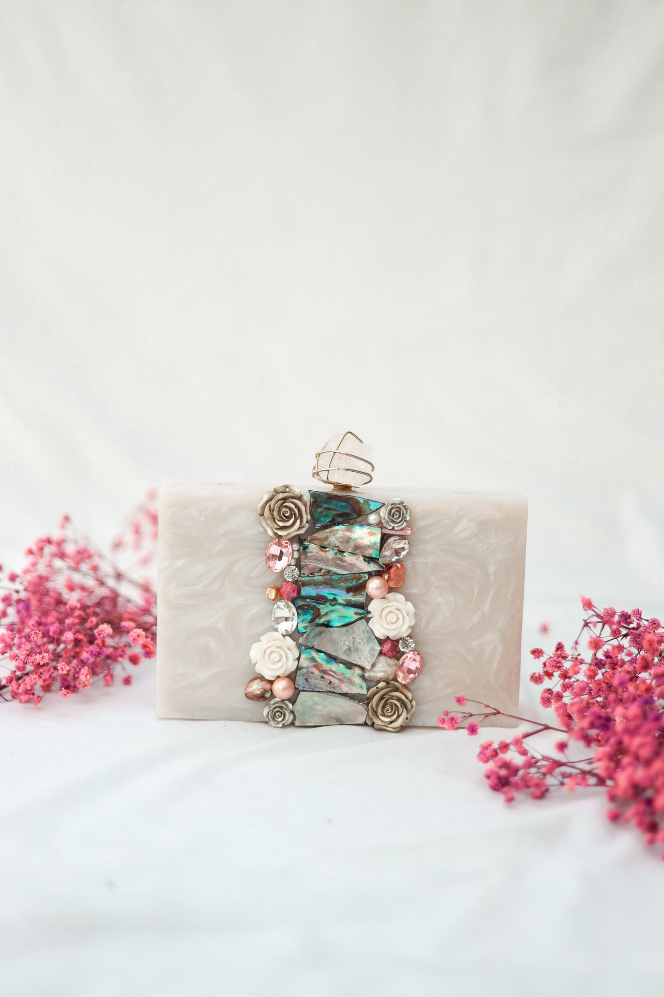 Marble Clutch Bag, Talc Marble Look Resin Clutch, Selomenika