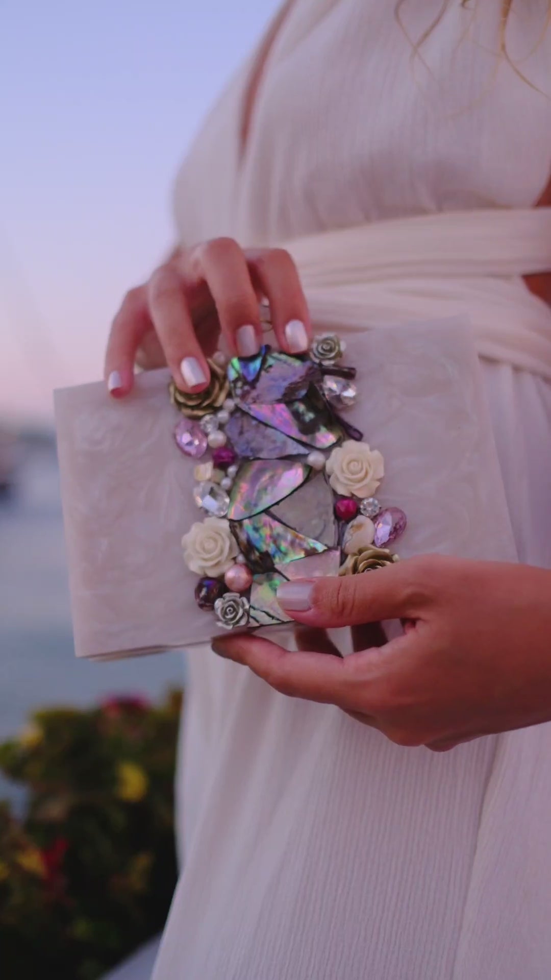 Talc Marble Look Resin Clutch