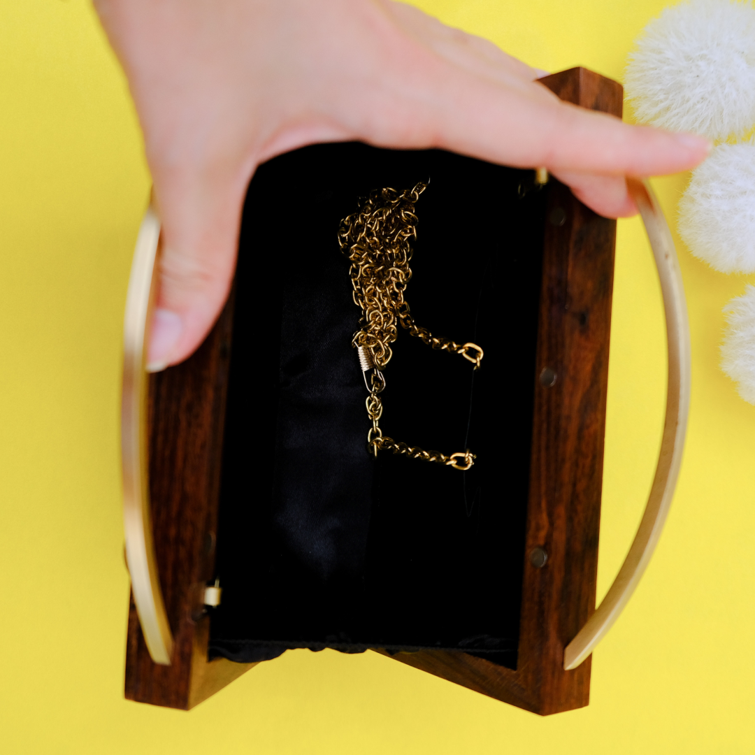 Wooden Clutch Bag, Close to the Nature Wooden Bag, Selomenika