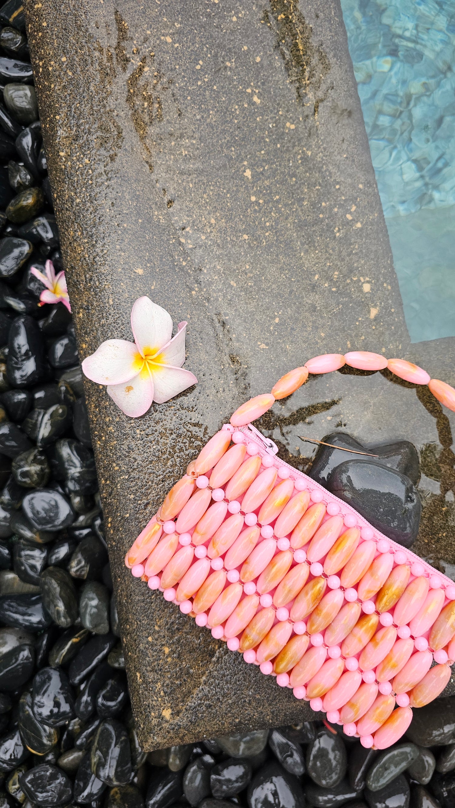 Too Chic Pink Beaded Bag
