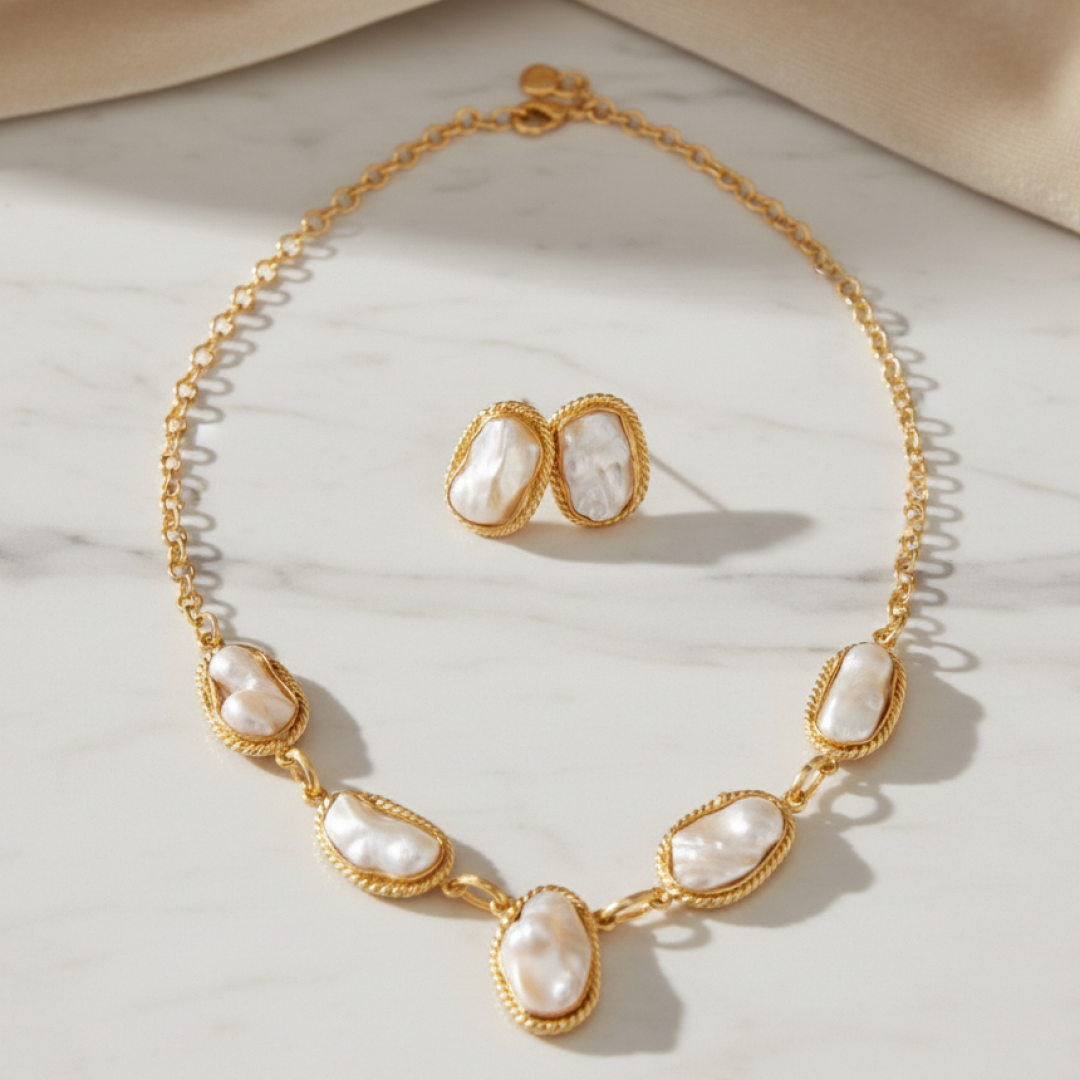 Blissful Glow Necklace and Earrings Set