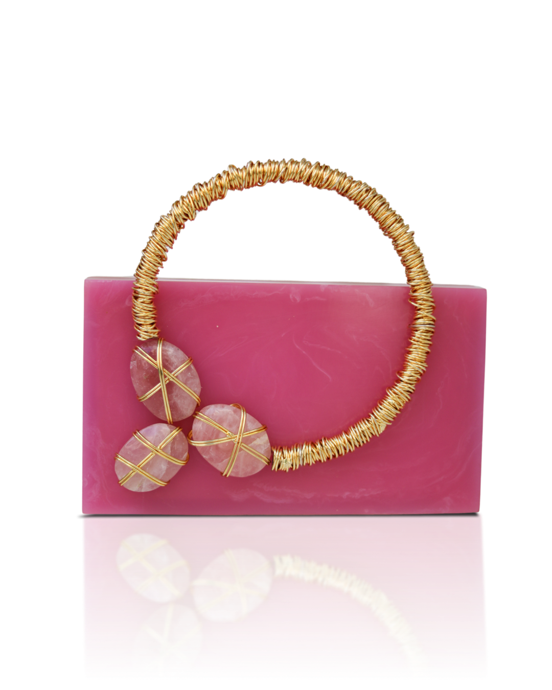Blush Aura Quartz Stone Bag