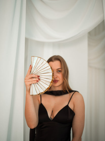 A Story to Carry Mother of Pearl Clutch (White)