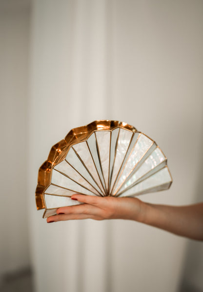 A Story to Carry Mother of Pearl Clutch (White)