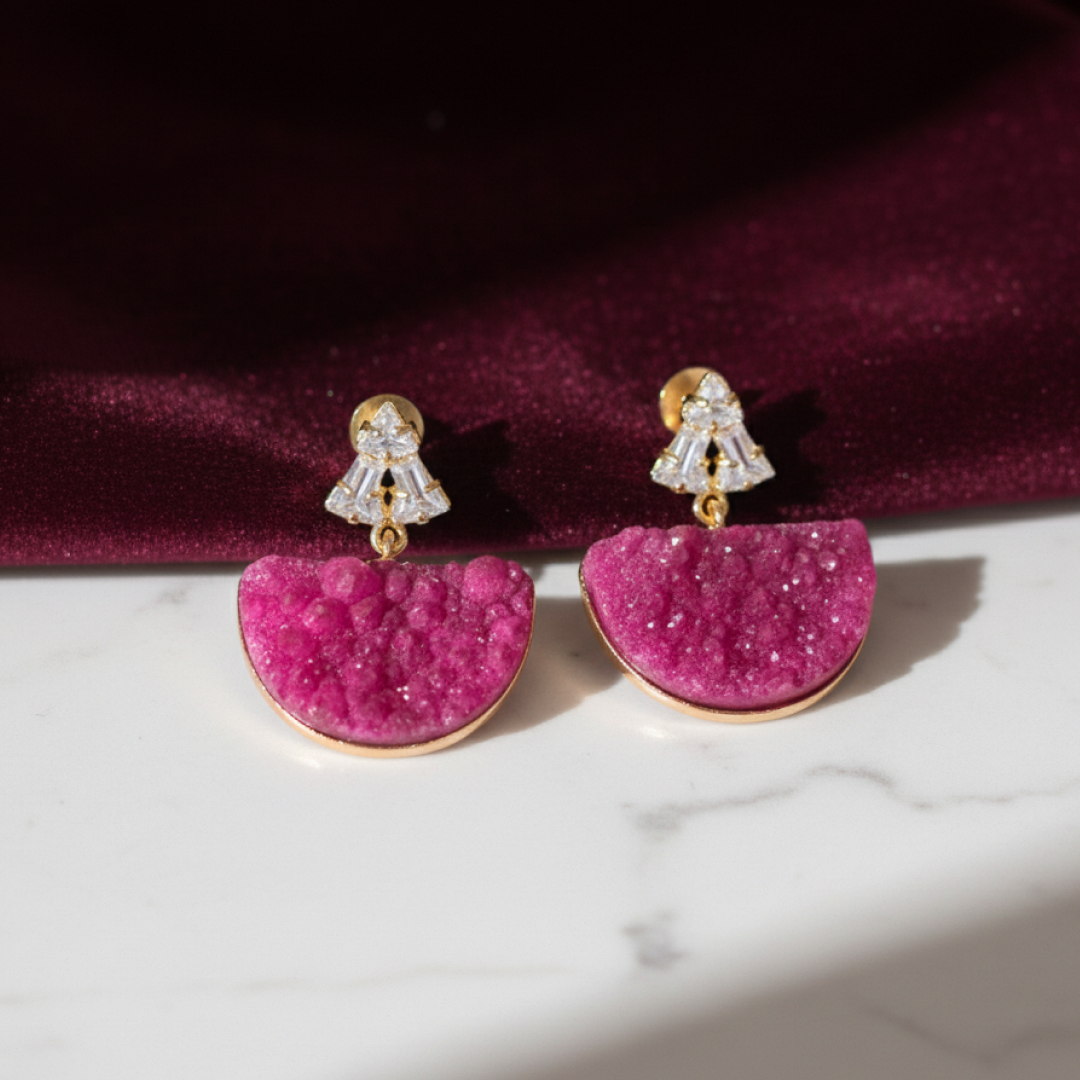 Heartfelt Harmony Druzy Stone Earrings