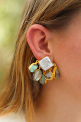Earrings With Gemstone, Oceanic Elegance Earrings, Selomenika