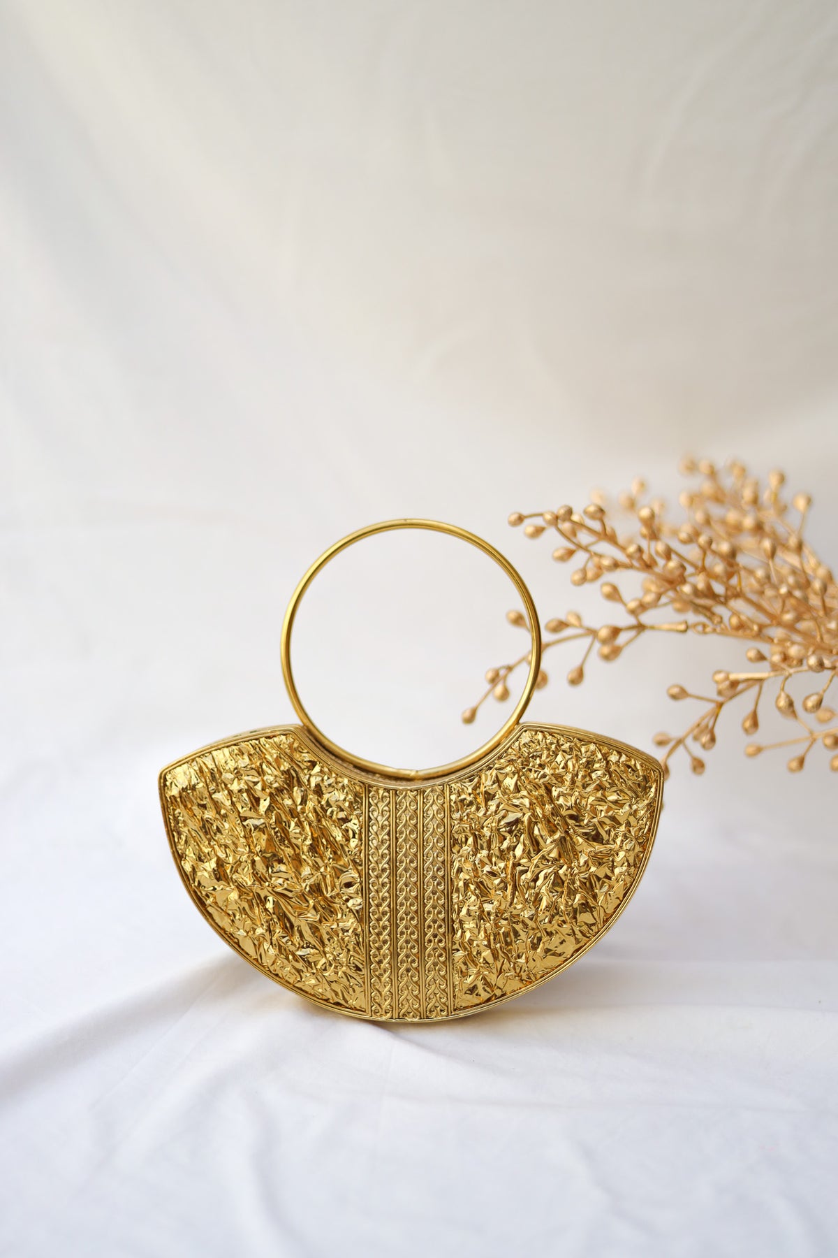 Gold Clutch Bag, Make Yourself Happy Gold Bag, Selomenika