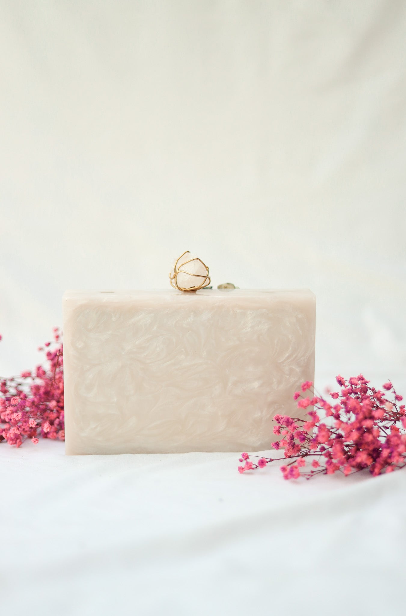 Marble Clutch Bag, Talc Marble Look Resin Clutch, Selomenika