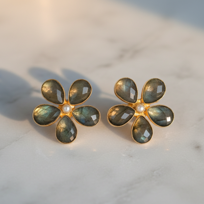 Timeless Love Labradorite Stone Earrings