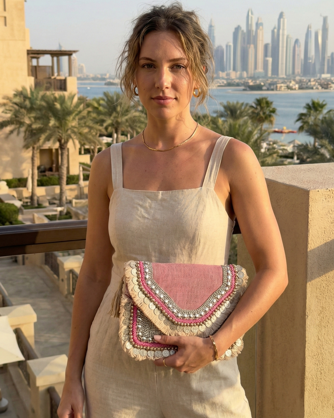 حقيبة يد بوهيمية رومانسية متوهجة