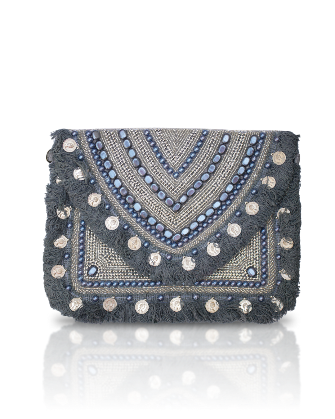 Grey Spark Bohemian Clutch