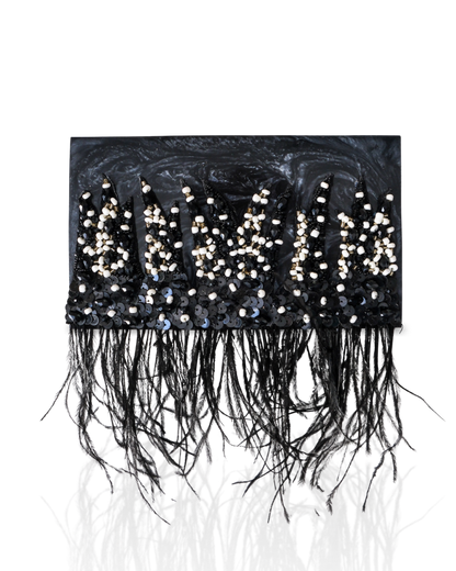 Elegance In The Dark Feather Bag
