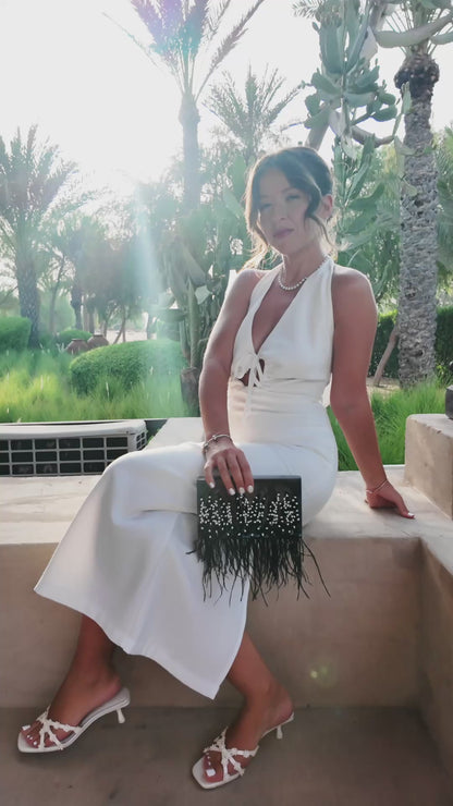 Elegance In The Dark Feather Bag