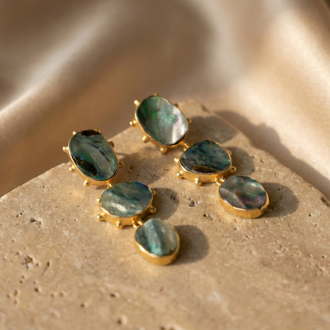 Aurora Glow Mother-of-Pearl Chips Earrings